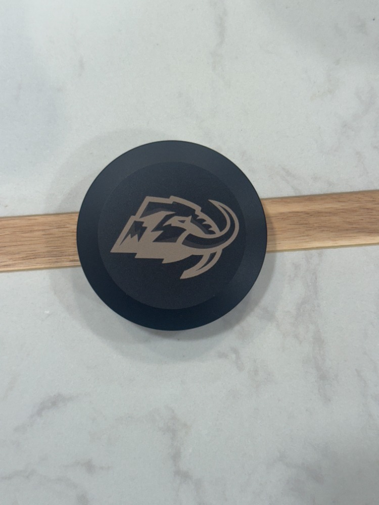 Laser engraved metal coaster - Logan Utah Cache Valley custom engraving